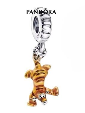 Pandora Silver & Gold Tiger Enamel Dangle Charm